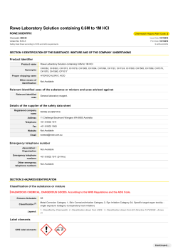 Rowe Laboratory Solution containing 0.6M to 1M HCl