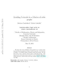 Avoiding 5-circuits in a 2-factor of cubic graphs