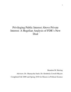 Privileging Public Interest Above Private Interest: A Hegelian
