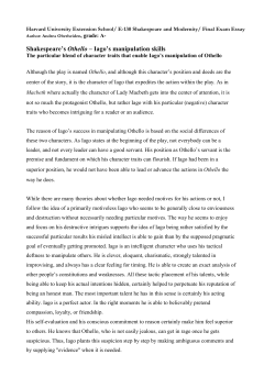 Shakespeare`s Othello – Iago`s manipulation skills - AJ