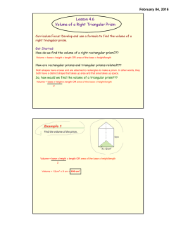 Lesson 4.6 Volume of a Right Triangular Prism