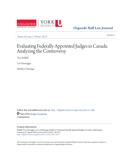 Evaluating Federally Appointed Judges in Canada