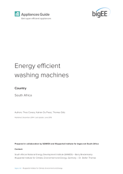 Energy efficient washing machines