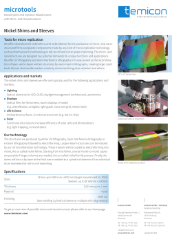 Nickel Shims and Sleeves microtools
