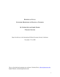 Business as Usual: Economic Responses to Political Tensions