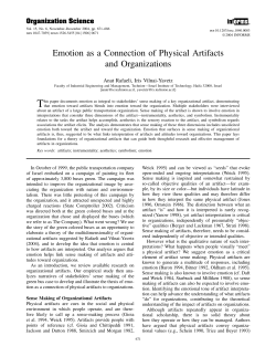 Emotion as a Connection of Physical Artifacts and