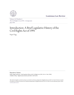 Introduction: A Brief Legislative History of the Civil Rights Act of 1991