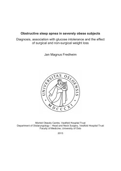Obstructive sleep apnea in severely obese subjects Diagnosis