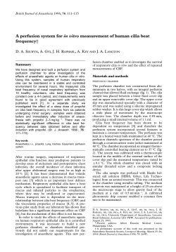 A perfusion system for in vitro measurement of human cilia beat