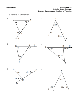 Geometry CC Assignment #6 Exterior Angle Theorem Review
