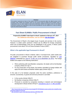 Fact Sheet ELA N B iz Public P ro curem ent in Brazil