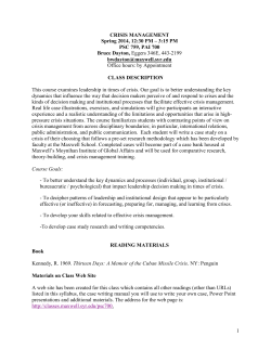 Crisis Management - CDM