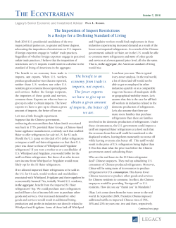 The Imposition of Import Restrictions Is a Recipe for a Declining