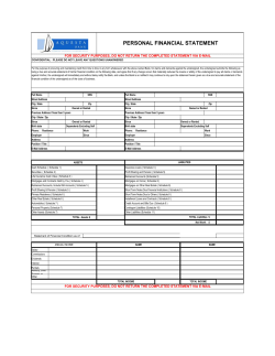Personal Financial Statement