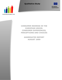 Qualitative Study CONSUMER REDRESS IN THE EUROPEAN