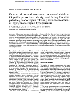 Ovarian ultrasound assessment in normal children, idiopathic