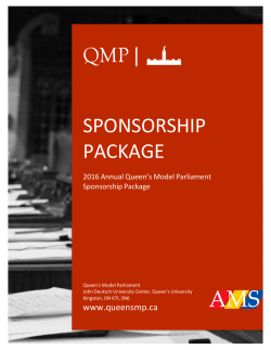 qmp | sponsorship package - Queen`s Model Parliament