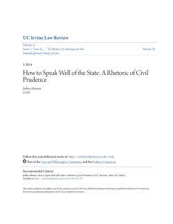 How to Speak Well of the State: A Rhetoric of Civil Prudence