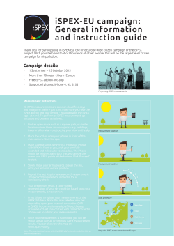iSPEX-EU campaign: General information and