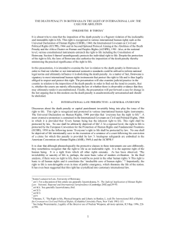 THE DEATH PENALTY IN BOTSWANA IN THE LIGHT OF