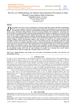 Review of a Methodology for Indirect Discrimination