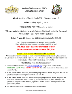 Basket Night is Tomorrow, April 7th