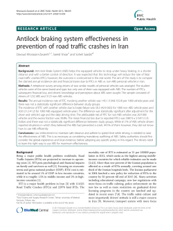 Antilock braking system effectiveness in prevention of road traffic