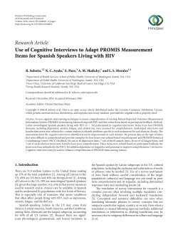 Use of Cognitive Interviews to Adapt PROMIS Measurement Items