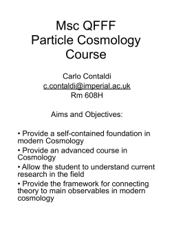 Intro Msc Cosmology