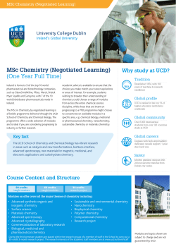MSc Chemistry (Negotiated Learning)
