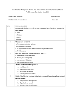 Department of Management Studies, B.S. Abdur Rahman University