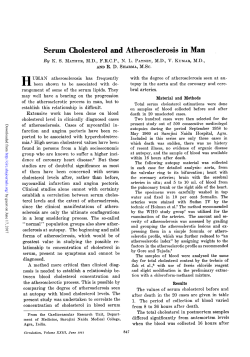 Serum Cholesterol and Atherosclerosis in Man