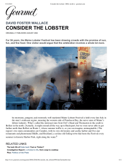 consider the lobster