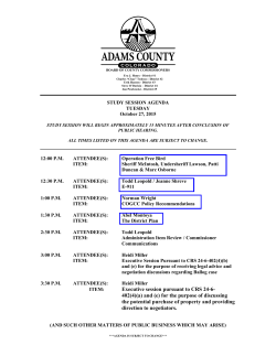 Study Session Agenda for 2015-10-27