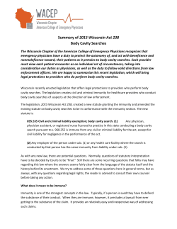 Summary of 2015 Wisconsin Act 238 Body Cavity Searches