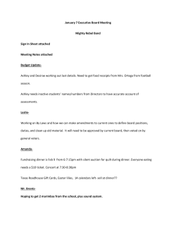 Meeting Minutes - The Mighty Rebel Band