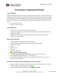 Processed or Unprocessed Food?