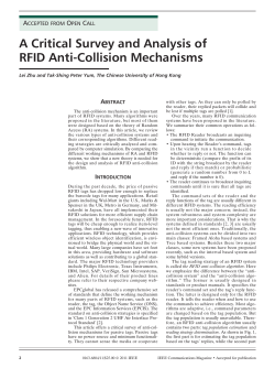 A Critical Survey and Analysis of RFID Anti-Collision
