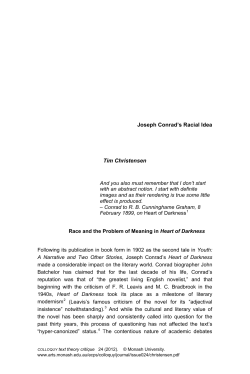 Conrad`s Racial Idea - Monash Arts