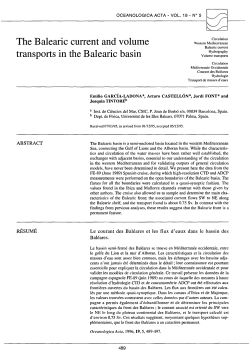 The Balearic current and volume transports in the