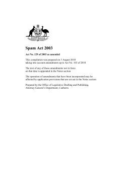 Spam Act 2003 - Federal Register of Legislation