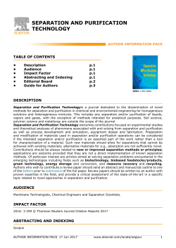 SEPARATION AND PURIFICATION TECHNOLOGY