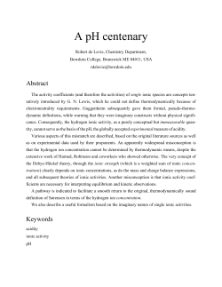 A pH centenary - Bowdoin College