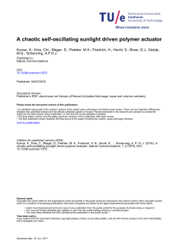 A chaotic self-oscillating sunlight driven polymer actuator