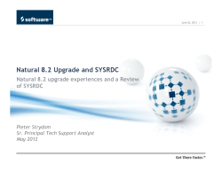 Natural 8.2 Upgrade and SYSRDC