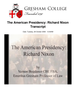 The American Presidency: Richard Nixon Transcript