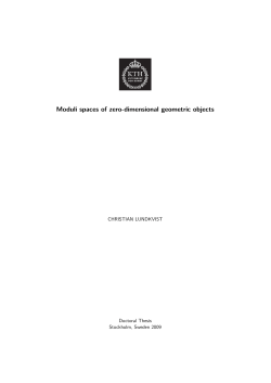 Moduli spaces of zero-dimensional geometric objects