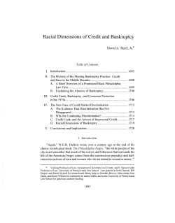 Racial Dimensions of Credit and Bankruptcy - Penn Law