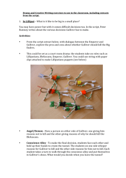 Gulliver Drama and Writing exercises