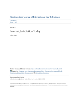 Internet Jurisdiction Today - Northwestern University School of Law